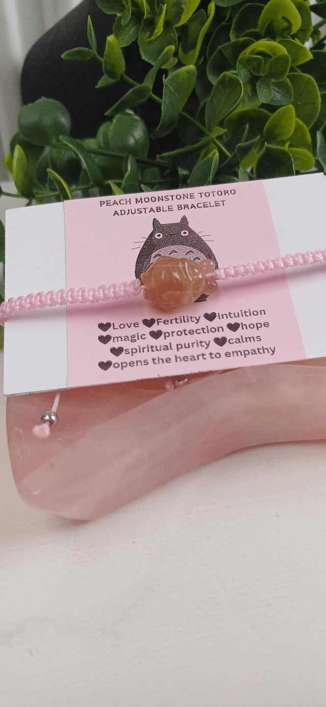 My Neigbor Totoro Peach Moonstone Adjustable Bracelet