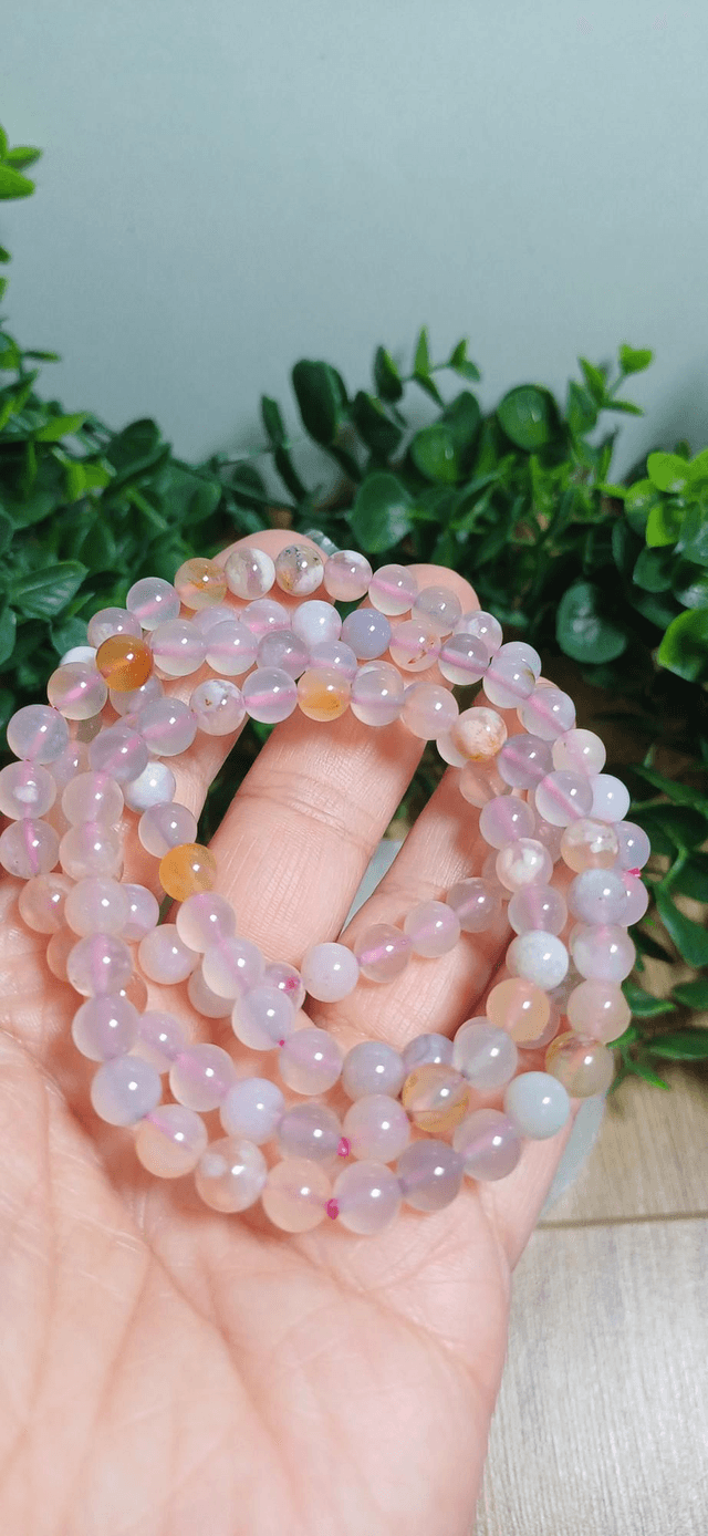 Flower Agate 6mm Bracelet 