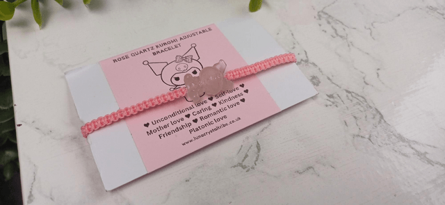 Rose Quartz Kuromi Adjustable Bracelet 