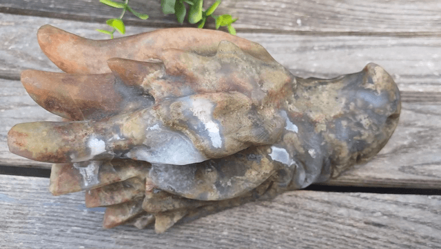 Large Moss Agate Dragon Head (1.445kg)
