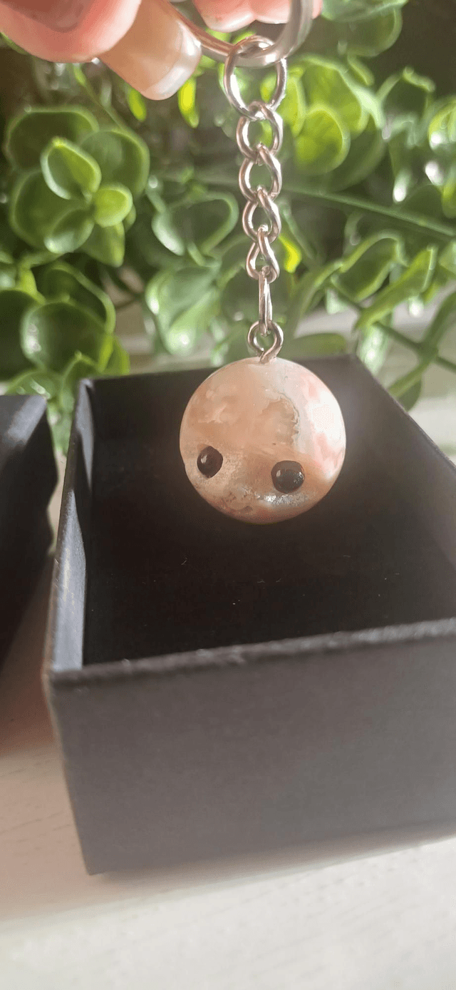 Flower Agate Pocket Critter Key Chain #1