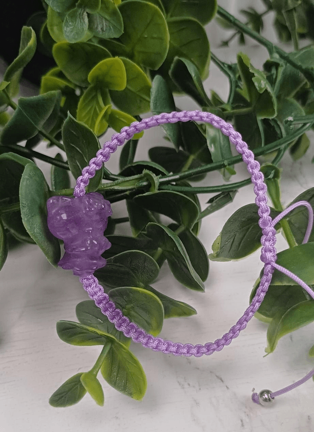 Amethyst Hello Kitty Adjustable Bracelet