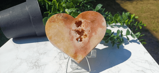 Pink Amethyst Heart with Citrine