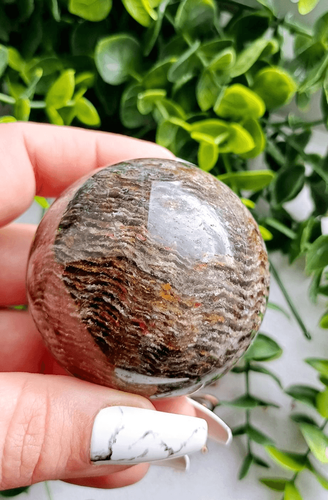 Black Thousand Layer Quartz Sphere 248g
