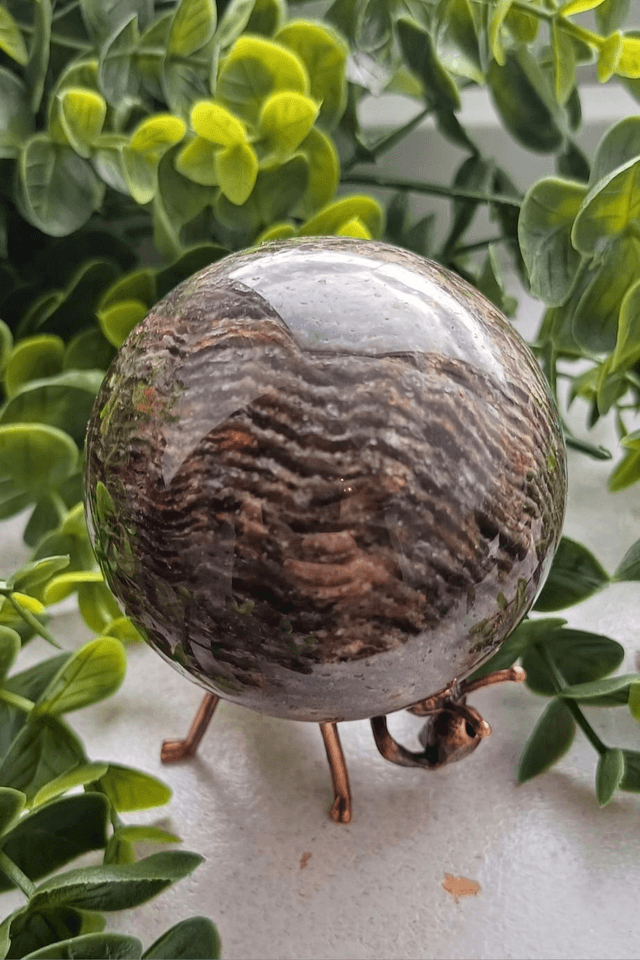 Black Thousand Layer Quartz Sphere 248g
