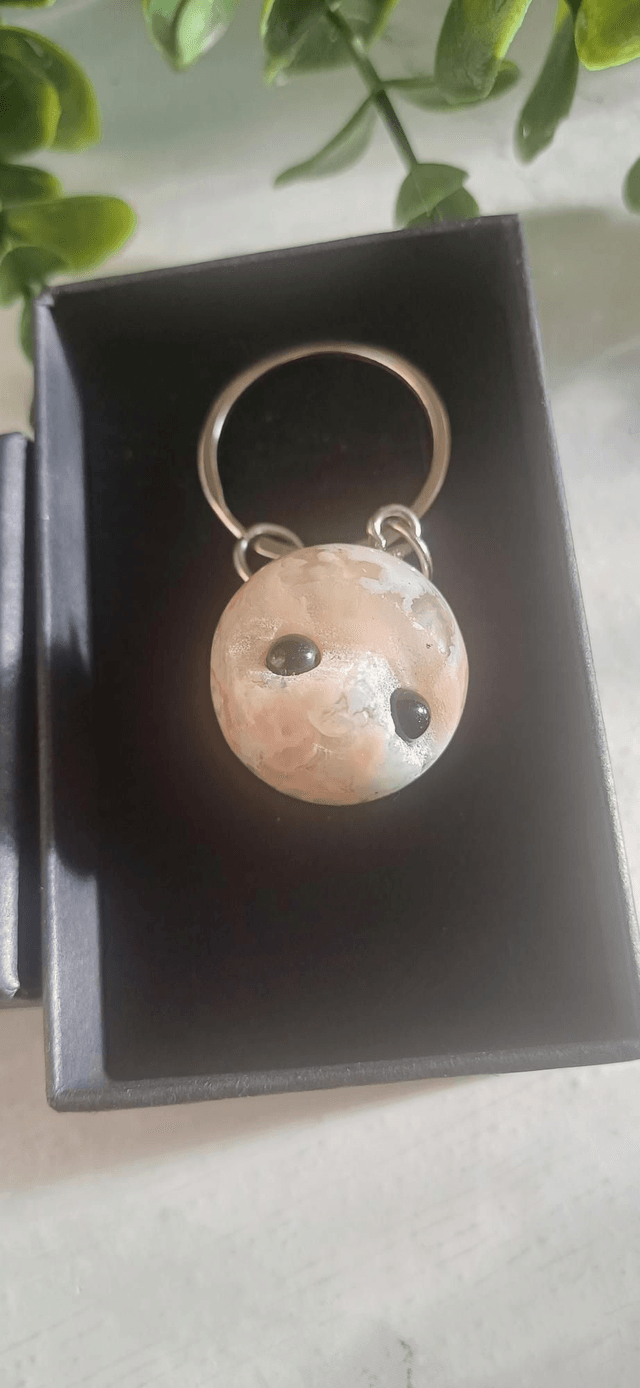 Flower Agate Pocket Critter Key Chain #1