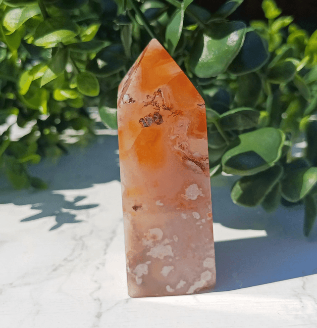 Carnelian and Flower Agate Tower 2
