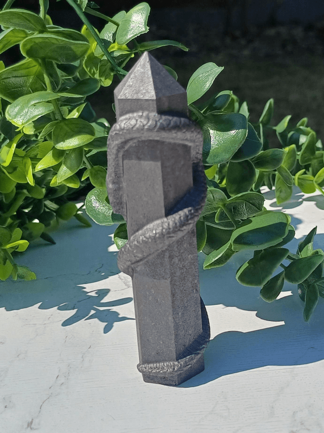 Shungite Tower with Snake