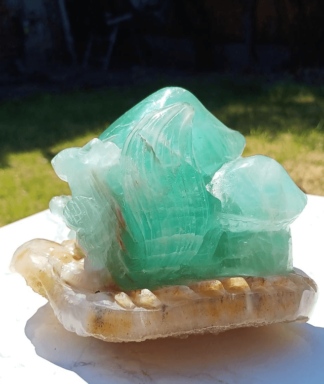 Fluorite Squirrel with Mushroom