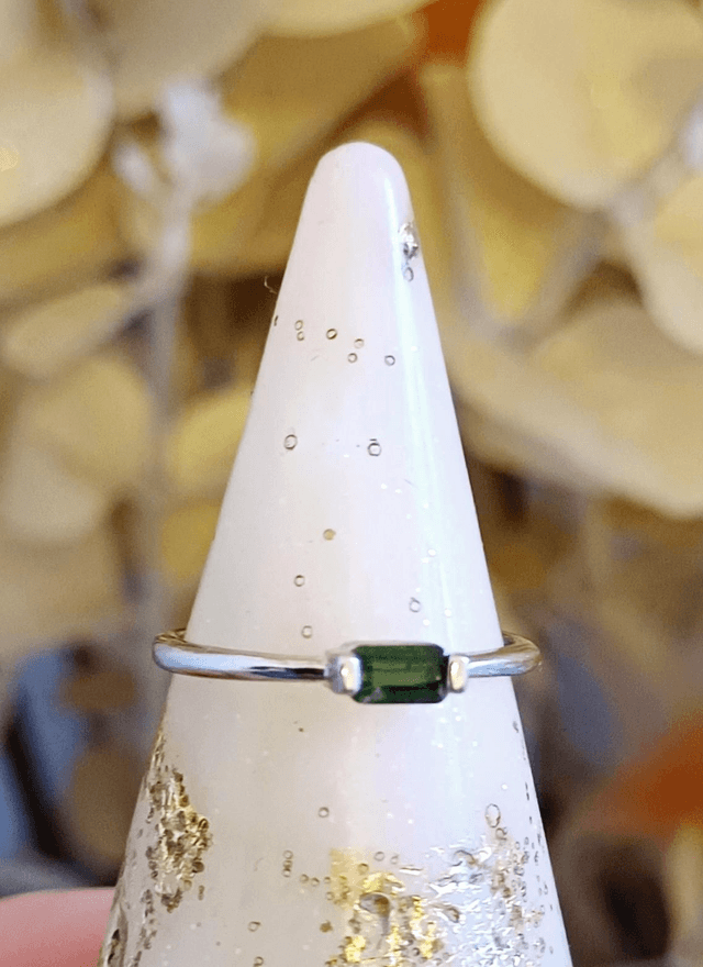 Peridot Adjustable Plated Ring