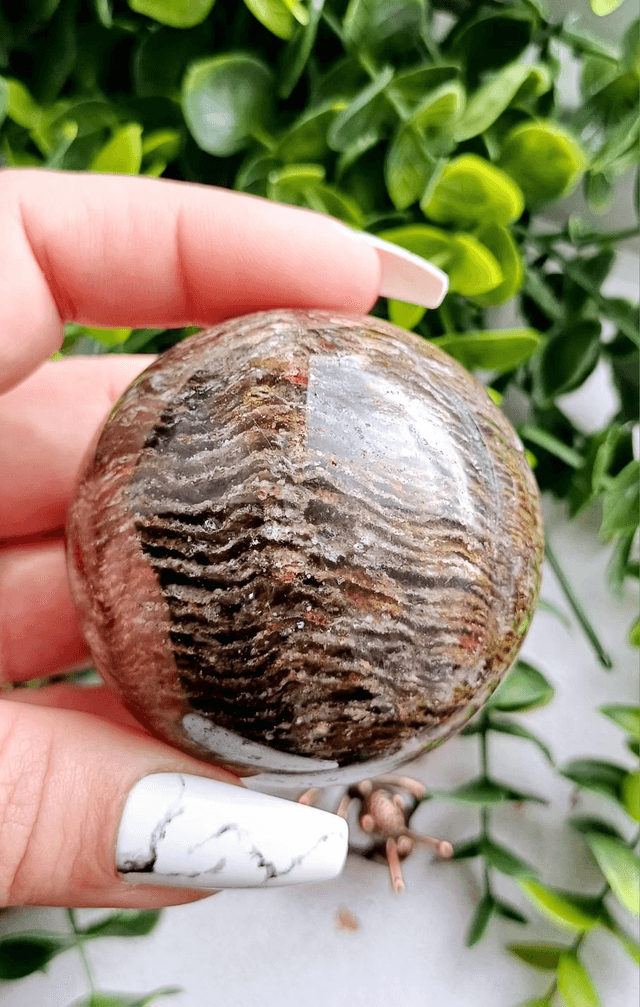 Black Thousand Layer Quartz Sphere 248g
