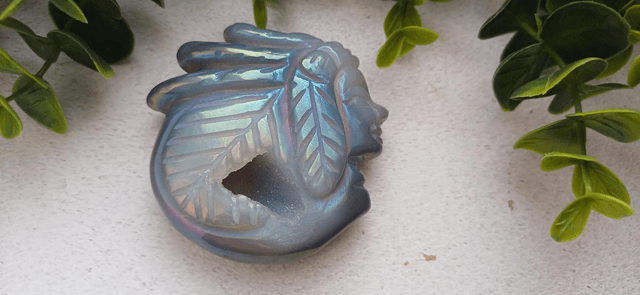 Aura Agate Druzy Native American 78g
