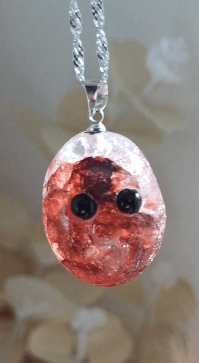 Emberly. Fire Quartz Crystal Critter Necklace 