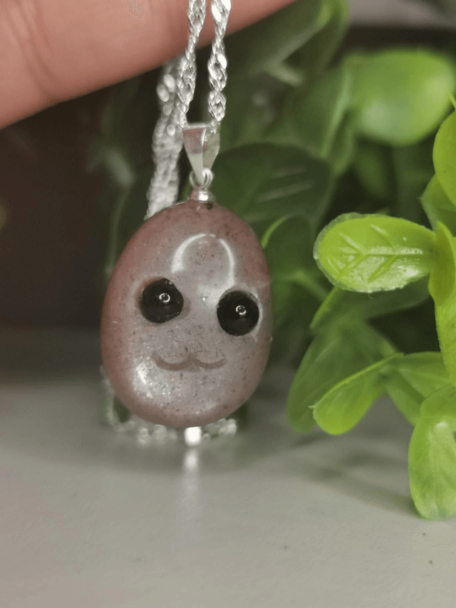Luna. Moonstone and Sunstone Crystal Critter Necklace