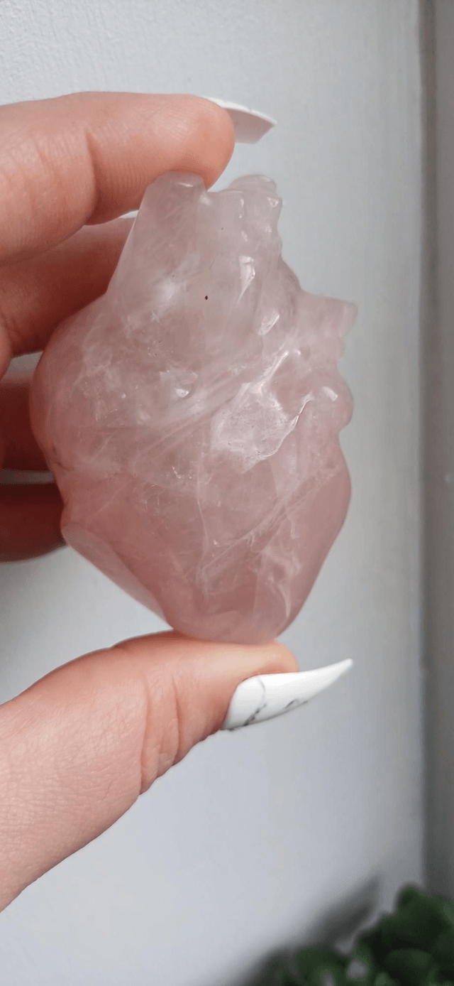 Rose Quartz Anatomical Heart