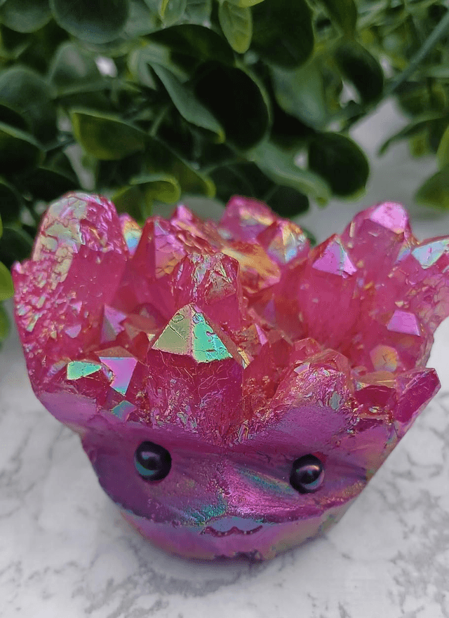 Crystal Critter Roseberry. Aura Clear Quartz