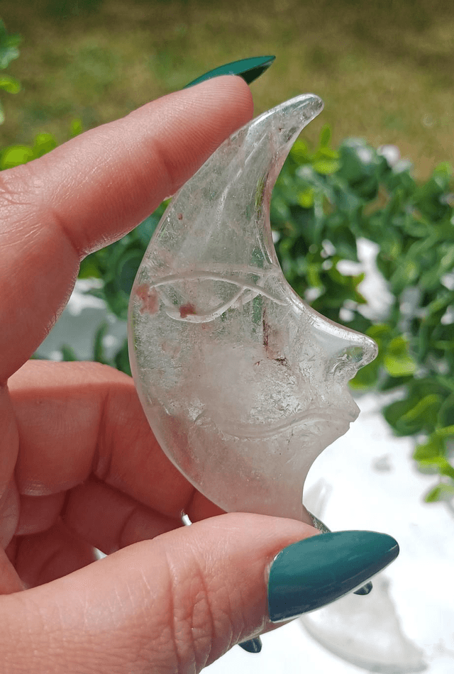 Clear Quartz Moon Face