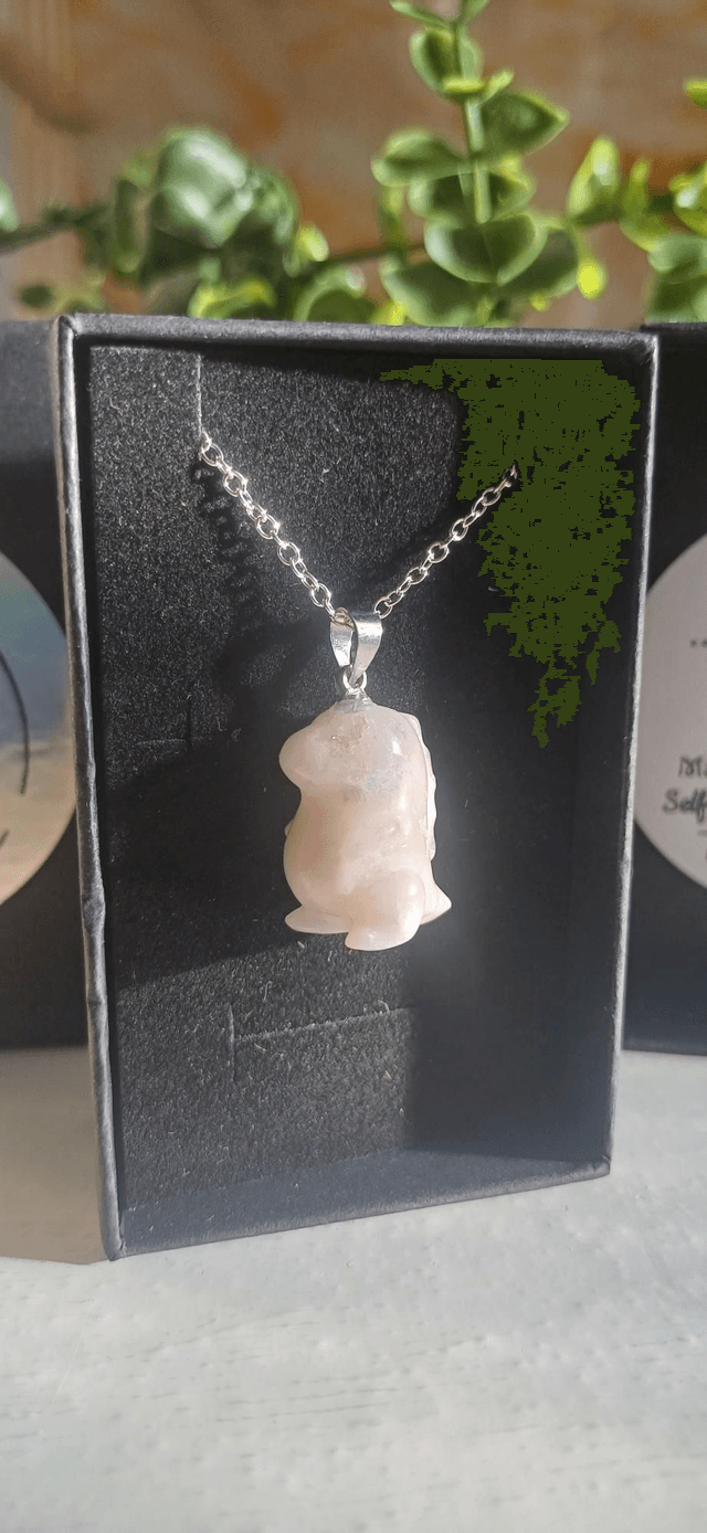 Flower Agate Dinosaur Necklace #2