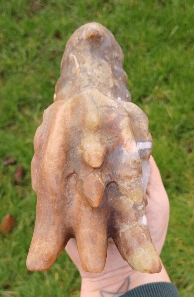 Large Moss Agate Dragon Head (1.445kg)