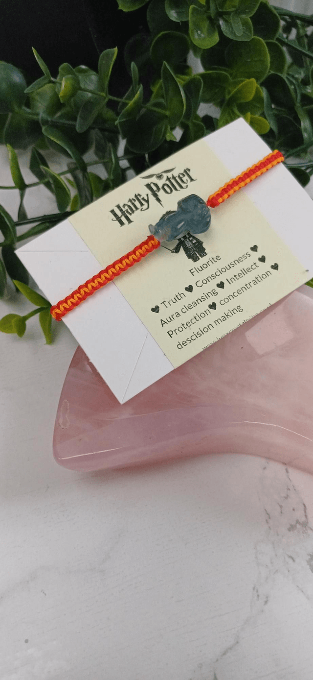 Fluorite Harry Potter Adjustable Bracelet in Gryffindor colours