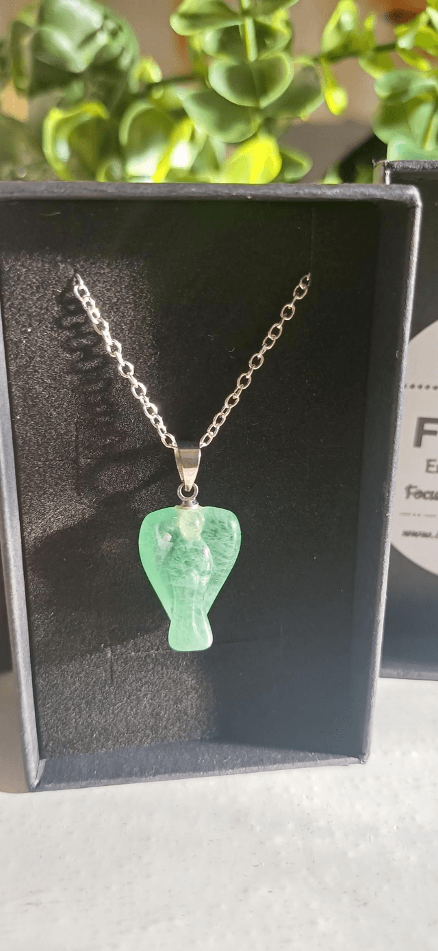 Green Fluorite Angel Necklace