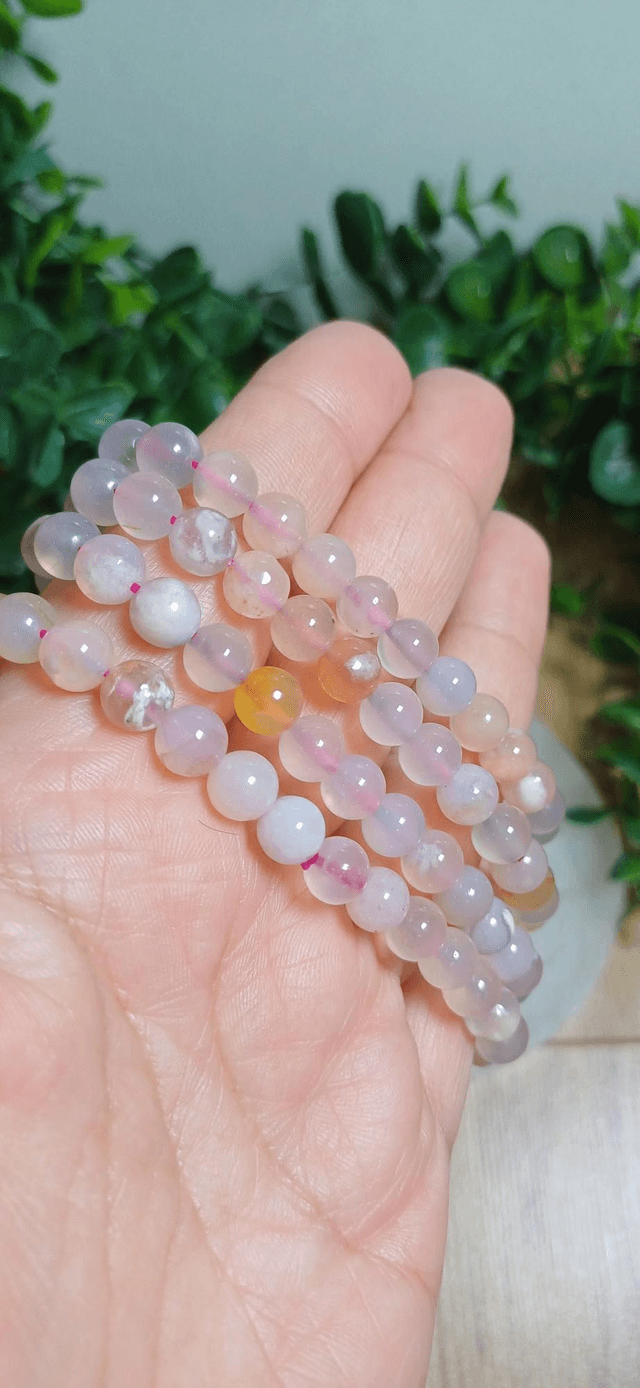 Flower Agate 6mm Bracelet 