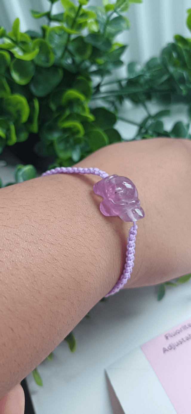 Fluorite Turtle Adjustable Bracelet