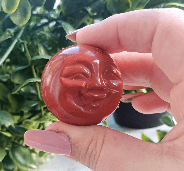Red Jasper Smiling Moon Sphere