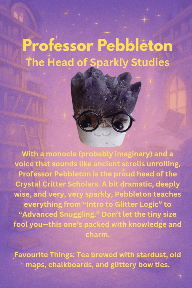 Professor Pebbleton - Crystal Critter Scholars