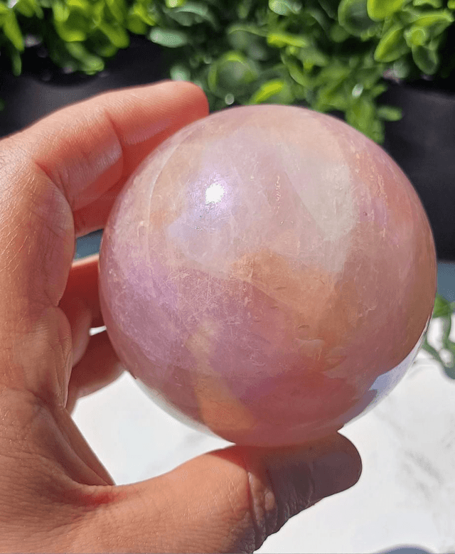 Aura Rose Quartz Sphere