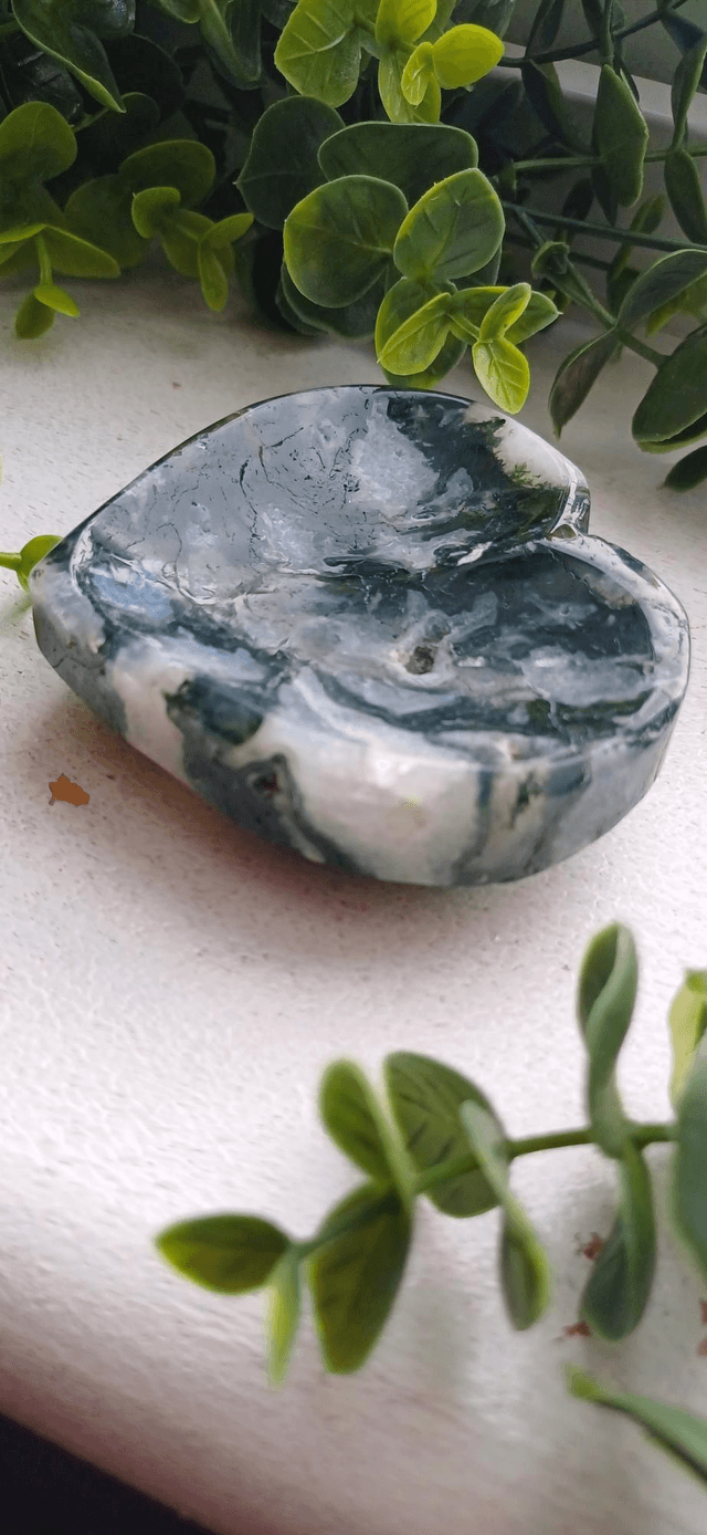 Moss Agate Trinket Dish