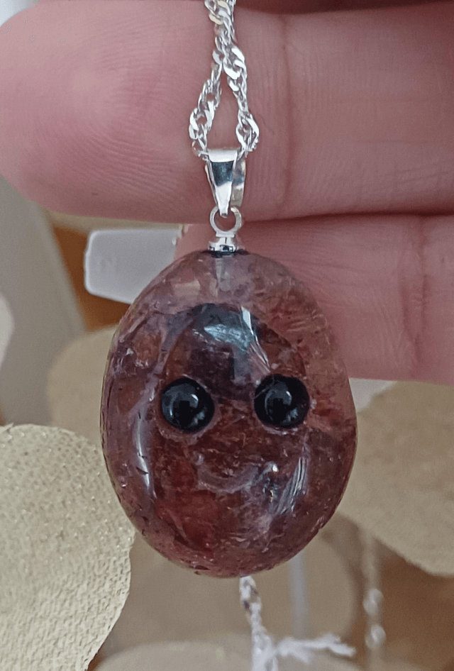 Emberly. Fire Quartz Crystal Critter Necklace 