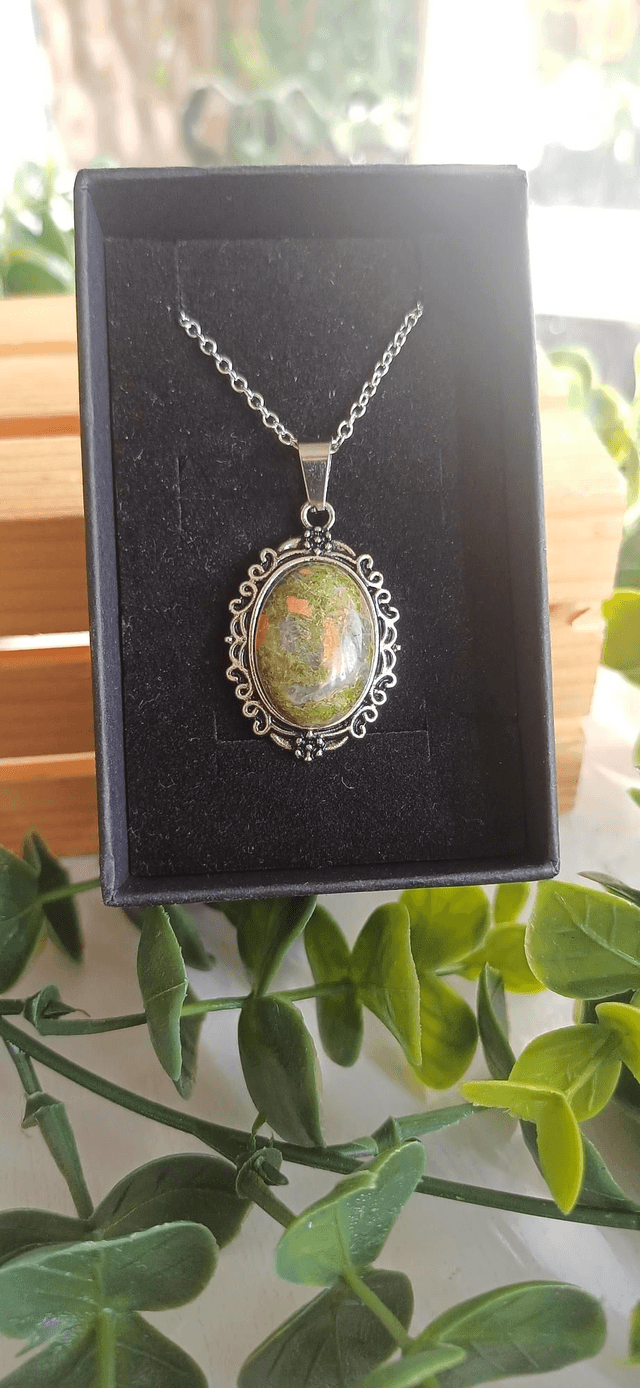 Unakite Pendant with 925 silver chain