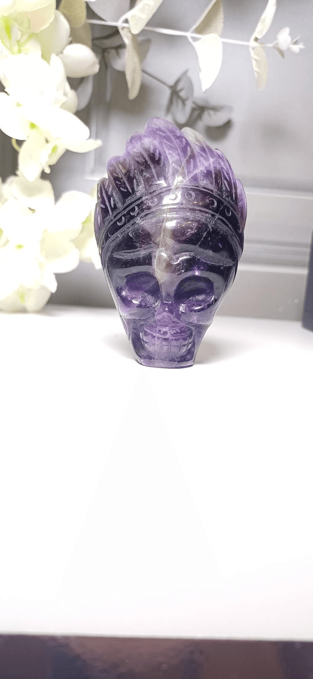 Amethyst Native American Skull