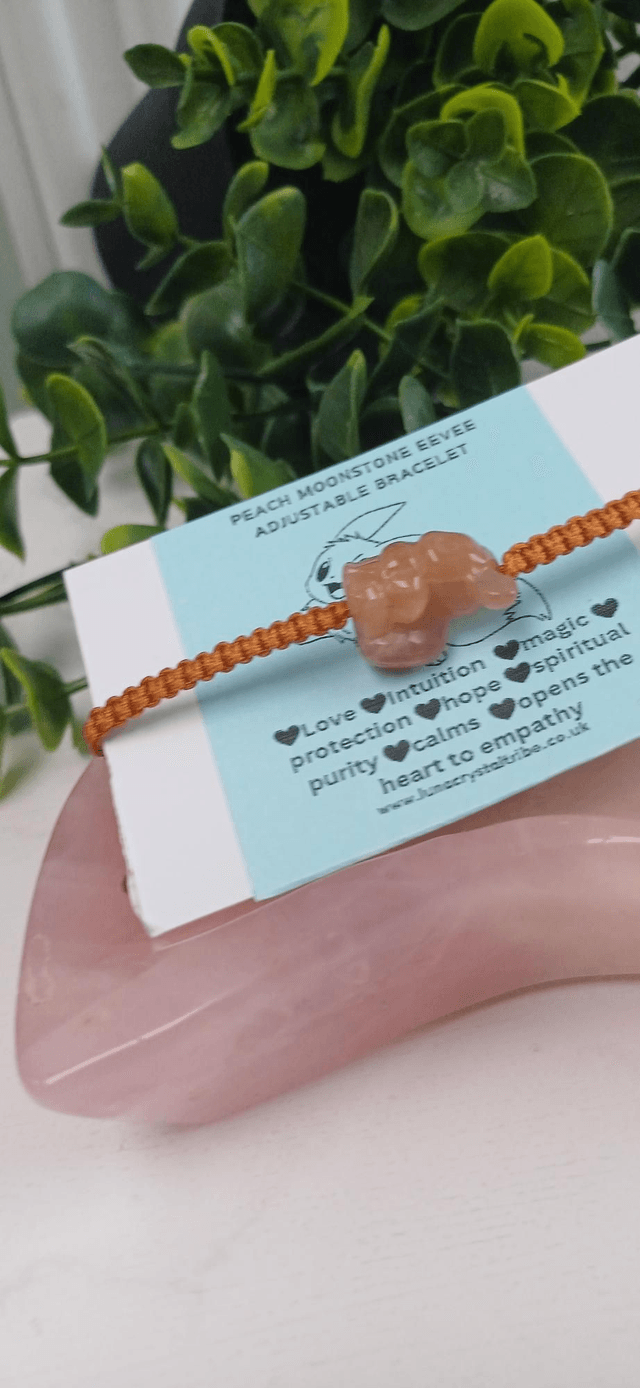 Peach Moonstone Evee Adjustable Bracelet