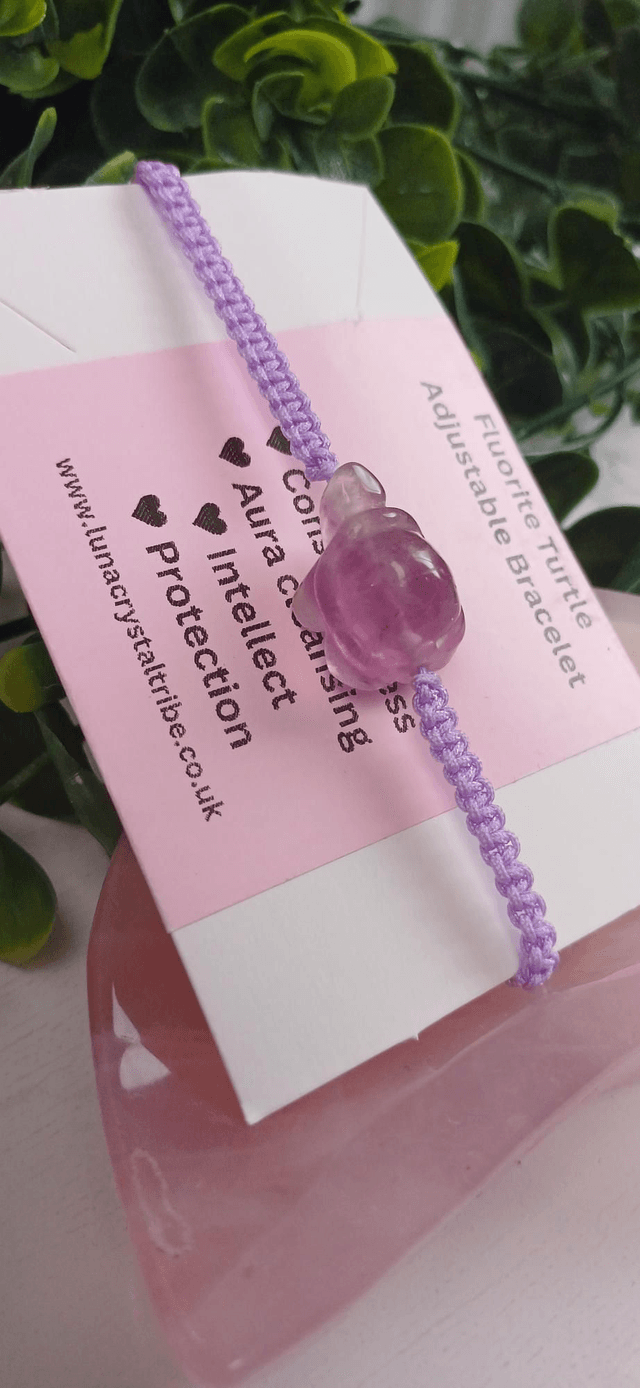 Fluorite Turtle Adjustable Bracelet