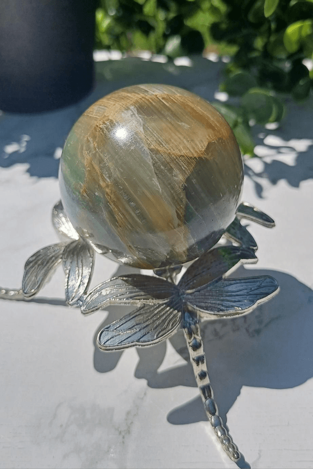 Lemurian Aquatine Calcite (Blue Onyx) Sphere