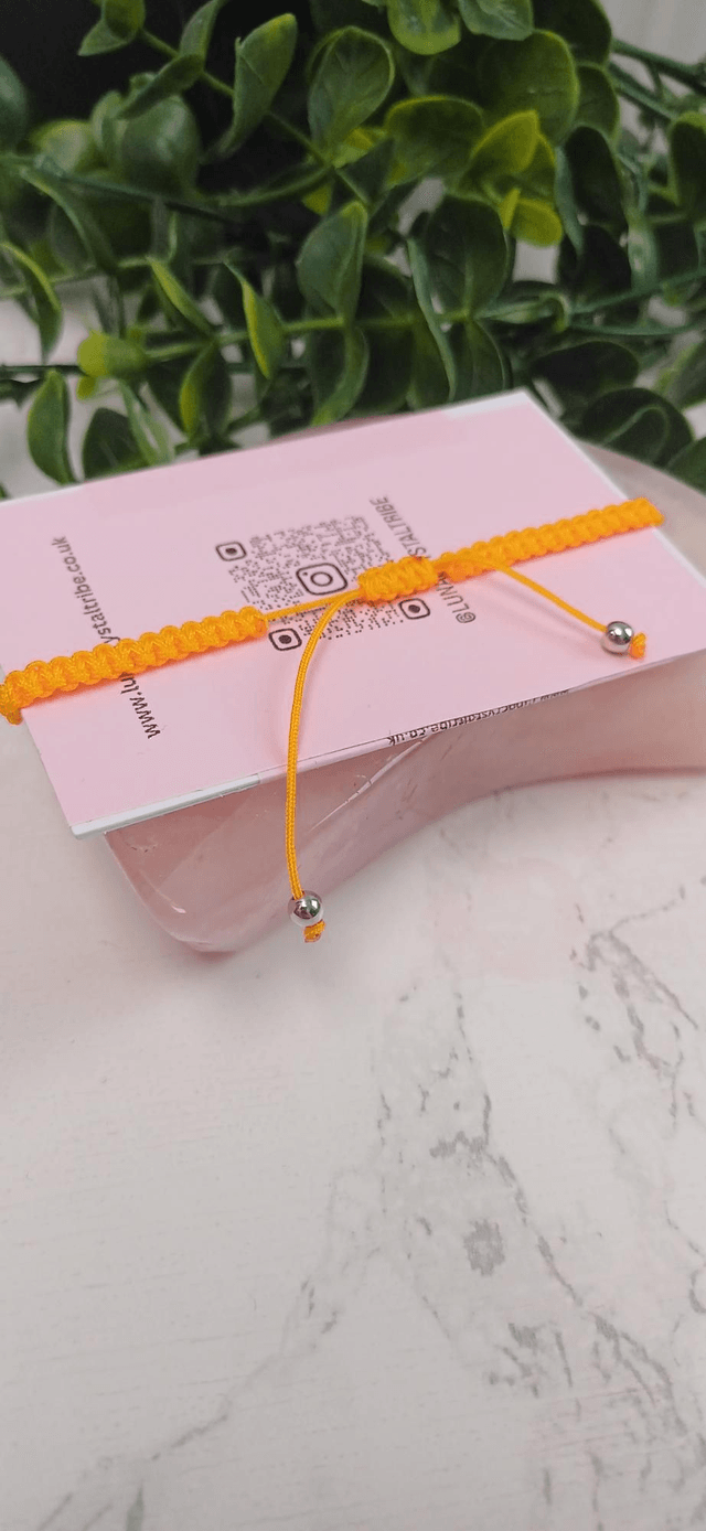 Orange Calcite Hello Kitty Adjustable Bracelet 