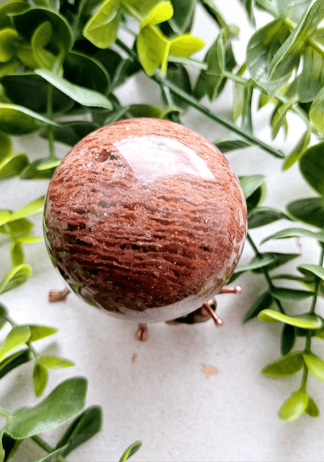 Red Thousand Layer Quartz Sphere 128g