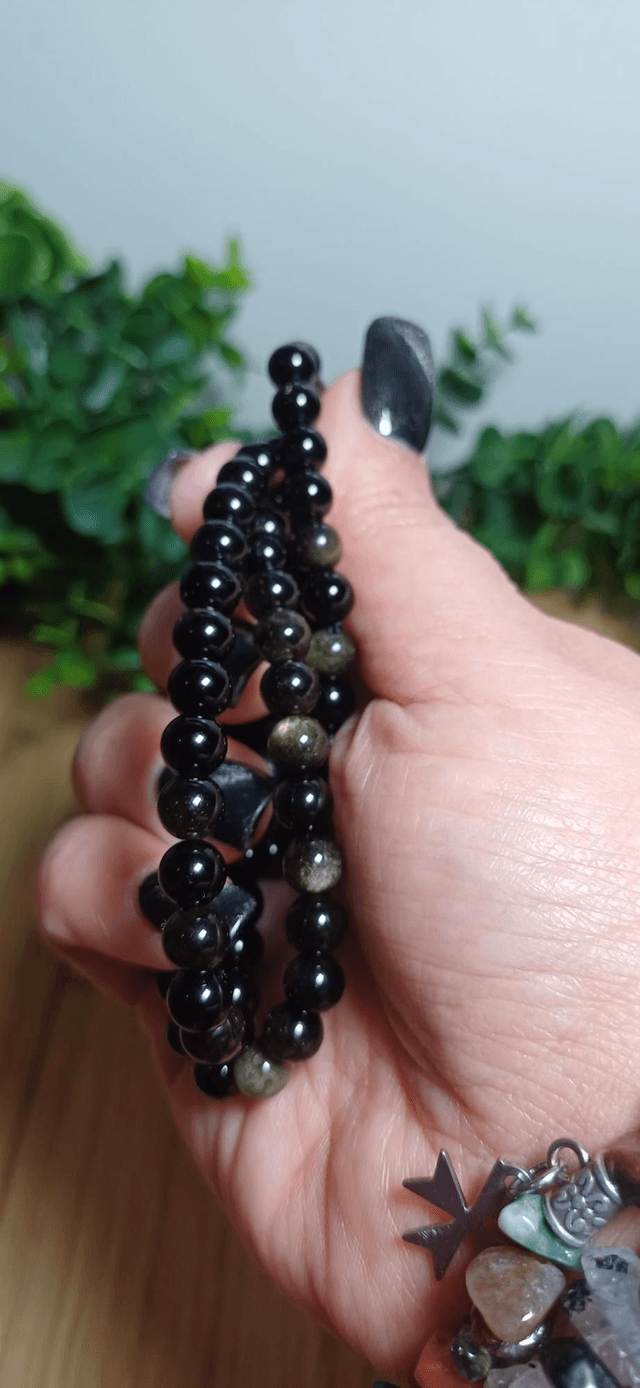 Golden Sheen Obsidian 6mm Bracelet