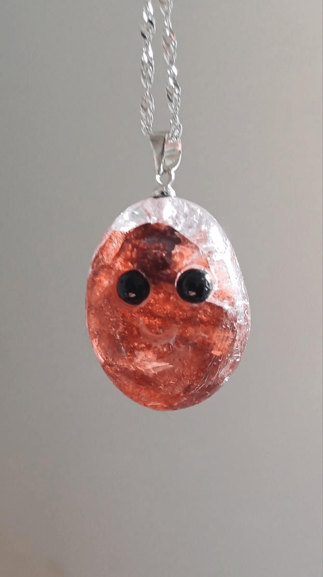 Emberly. Fire Quartz Crystal Critter Necklace 