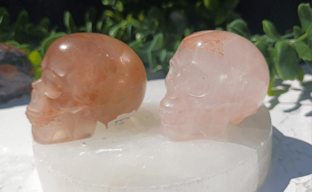 Fire Quartz (Heamatoid Quartz) Skulls