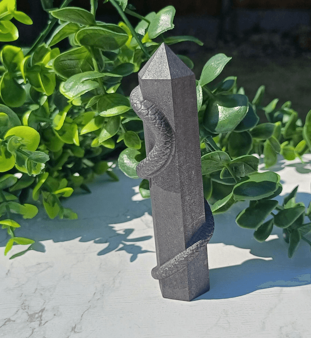 Shungite Tower with Snake
