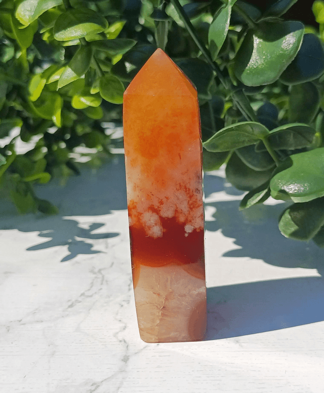 Carnelian and Flower Agate Tower 1