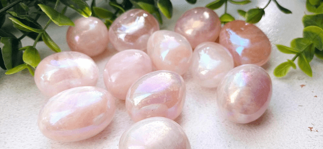 Aura Rose Quartz Tumbles