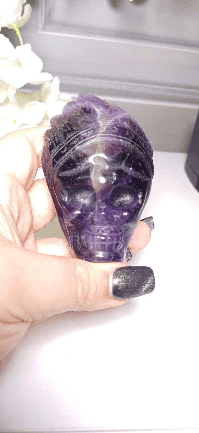 Amethyst Native American Skull