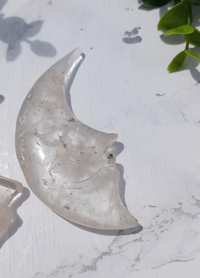 Clear Quartz Moon Face