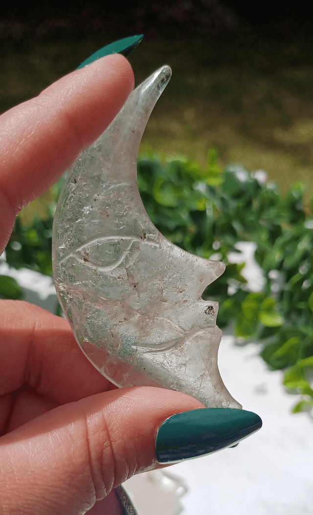 Clear Quartz Moon Face