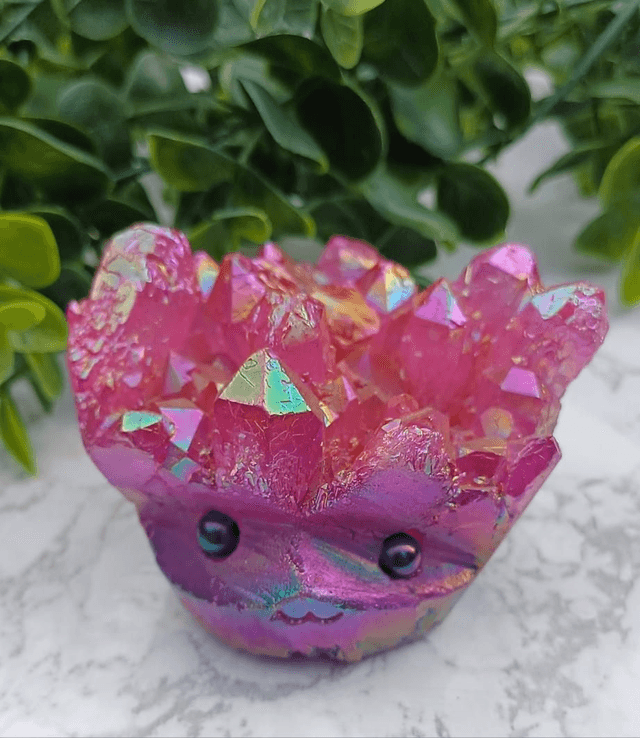 Crystal Critter Roseberry. Aura Clear Quartz