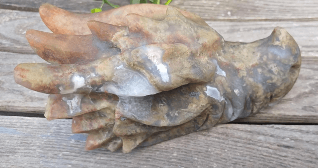 Large Moss Agate Dragon Head (1.445kg)